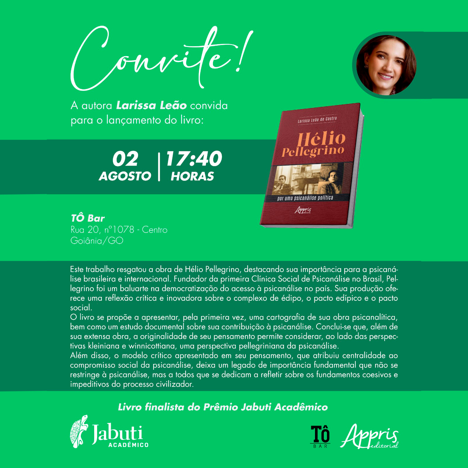 Lançamento do livro em Goiânia - Tô Bar