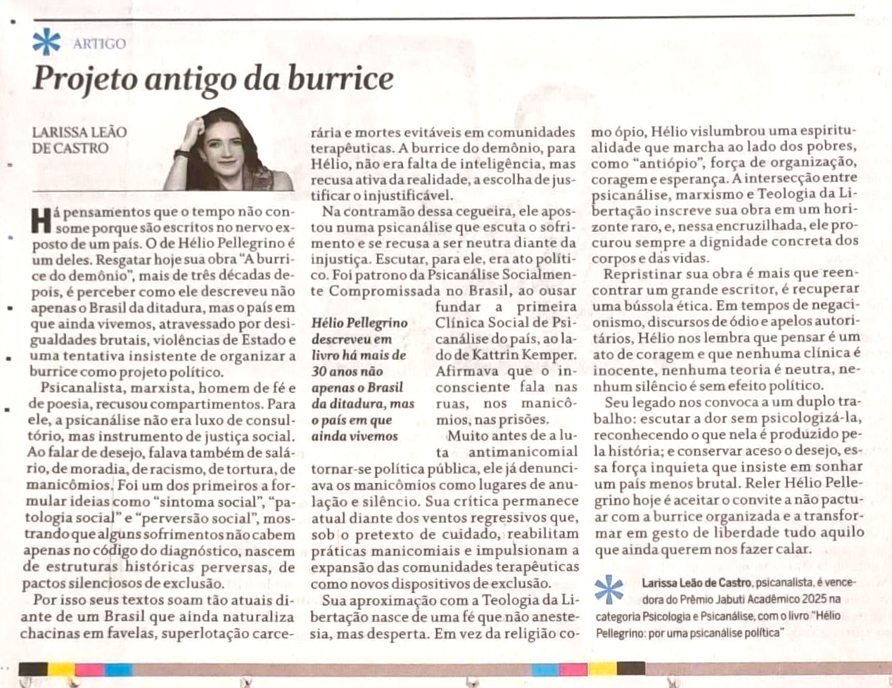 Publicação da Dra. Larissa Leão no Jornal O Globo